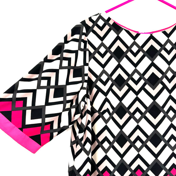 TOPSHOP size 6 pink blush mauve colored short sleeve blouse button up w pocket - Picture 4 of 8